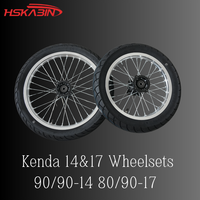 Roues et pneus à rayons chromés HSKABIN 14/17 pouces pour moto électrique Yozma Strike Shadow, ensemble supermotard de rue