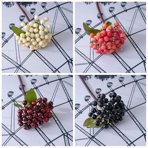 PJ1144 yapay meyve Holly çilek vazolar buketleri ve çiçek düzenlemeleri için Berry kök dallar el sanatları tatil ev dekor - Product Image 5