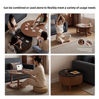 Table basse en bois massif avec plateau en pierre, design moderne et minimaliste pour salon, usage domestique, petits appartements, modèle CJ094