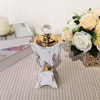 Décoration du Ramadan Bon prix Décoration moderne du Ramadan Fête Mariage Maison Brûleur d'encens en céramique blanche en métal arabe