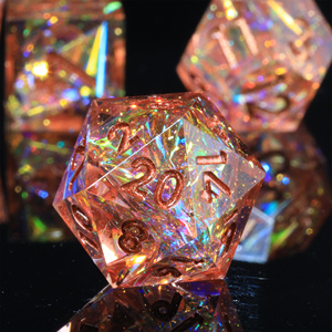 Juego de dados MINI PLANET DND, dados de resina poliédrica de colores hechos a mano con bordes afilados para juegos TRPG, juego de dados DND personalizados y D6 D20 - Product Image 5