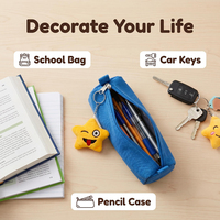 Porte-clés en peluche étoile en gros, jouet en peluche doux et émotionnel, breloque de sac étoile jaune avec expressions variées, cadeau amusant et portable