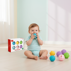 JXD Lot de 6 balles sensorielles en plastique non toxique à presser pour bébés et jouet éducatif texturé pour les dents, 2-7 ans, unisexe - Product Image 4