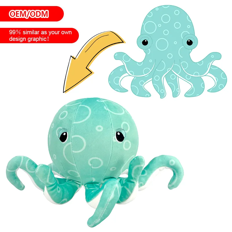 Individuell Umarmbar Knuddel Oktopus gefüllt Meerestier Plüschtiere ODM OEM niedlich blau Kissen Plushies Kinder lustiges Kissen Puppe Spielzeug