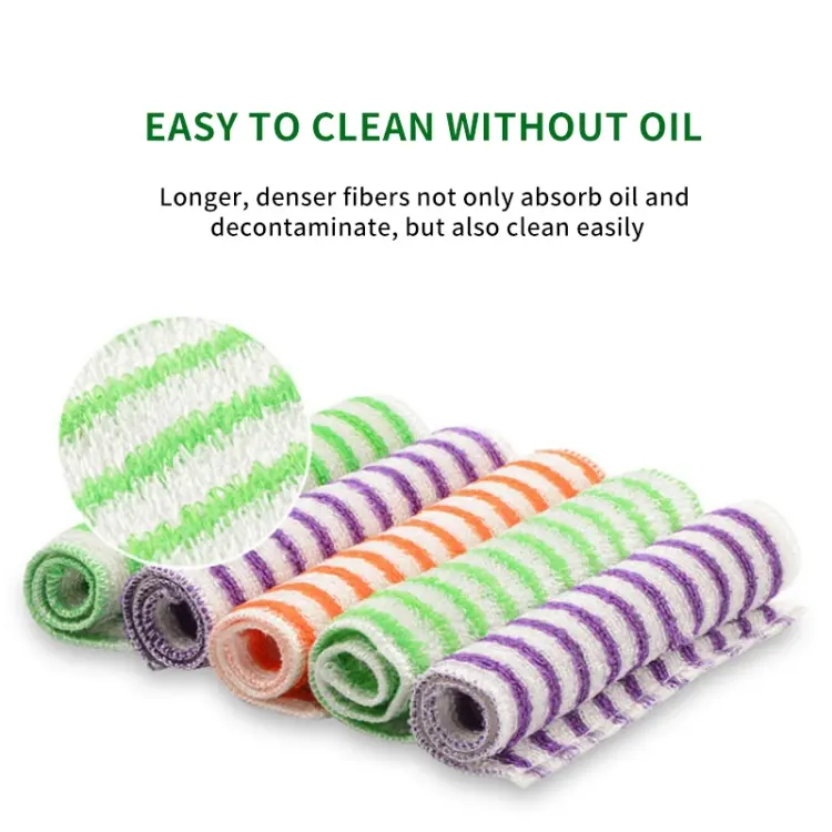 Customized Organic Bamboo Fiber Kitchen Dish Towels Detergent Free Bamboo Cleaning Cloth