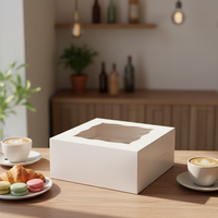 Boîte à gâteau pliante blanche en gros 10x10x5 pouces avec base