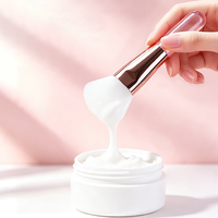 Pinceau applicateur de crème en silicone transfrontalier, mini, transparent, manche rose cristal, portable, à poils doux, en forme de langue, pour masque visage et yeux