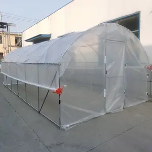 4x8m plastic walk-in tunnel greenhouse with roller