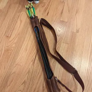 Personalized Size Leather Quiver Back And Hip Arrow Quiver Outdoor Hunting Leather Arrow Holder