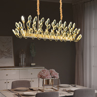 Lustre moderne de luxe en cristal doré, design suspendu, luminaire pour salon, salle à manger, décoration d'hôtel