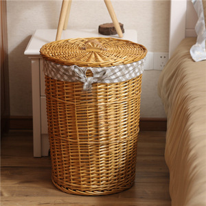 Panier de rangement multi-usages <span class=keywords><strong>en</strong></span> osier tressé, pliable, sans plastique, grande capacité, avec poignées, pour cuisine et buanderie - Product Image 4