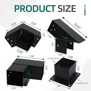 Ensemble de supports pour pergola à toit incliné à 3 voies à 15 °, <span class=keywords><strong>kit</strong></span> de supports d'extension murale pour toit - Product Image 3
