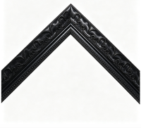 Bingkai Kayu Pinus Solid Motif Bunga Hitam Matte Retro 50x29mm Grosir Dekorasi Lukisan