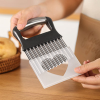 Groothandel Roestvrijstalen Handmatige Frietjes Crinkle Cutter Mes Keukengereedschap Voor Aardappelgolf Fruit Groentegereedschap