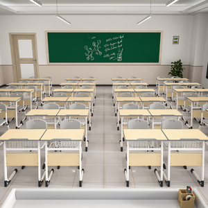 Tùy chỉnh giá rẻ bằng gỗ phía trước thiết kế bảng trường tiểu học đồ nội thất lớp học sinh Bàn và ghế đặt cho trường trung học - Product Image 2