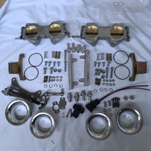 Kit Throttle Body FAJS Dual DCOE Silver Cocok untuk Balap dan Konversi Mesin CARB ke EFI, Tinggi 40MM untuk Klakson Udara - Product Image 4