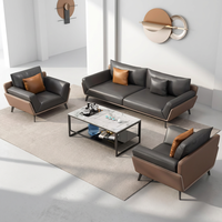 Ensemble de canapés de direction haut de gamme en similicuir, mobilier de luxe pour salle de réunion et espace lounge de bureau