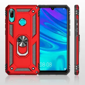 Coque de téléphone portable Huawei P Smart, étui en métal avec support anneau 2019 degrés