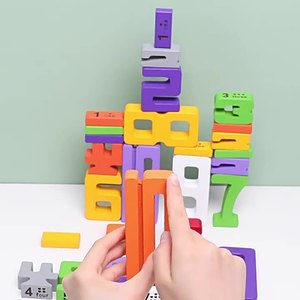 Juguetes Montesori, juguetes educativos, bloques de construcción tridimensionales de madera, juguete educativo de matemáticas para niños - Product Image 2