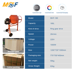 MHF - Mezcladora de Concreto Mini de Alta Eficiencia de <span class=keywords><strong>180</strong></span> <span class=keywords><strong>Litros</strong></span>, Mezcladora de Cemento Eléctrica Pequeña de Mezcla Rápida para Terrazas - Product Image 3