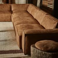 Ensemble de canapés modulaires de luxe en cuir italien pour salon, style antique