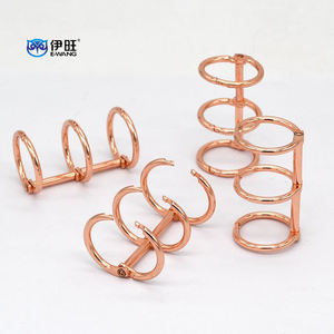 EWANG Anneaux de reliure à feuilles mobiles en métal doré rose avec calendrier pour cahier à 3 anneaux - Product Image 1