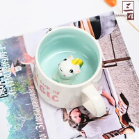 Taza de cerámica creativa con forma de animales en 3D, taza de café con leche con asa para regalo, hogar, cocina, vasos, tazas multiforma