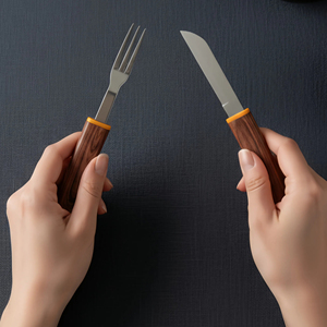 Ensemble de couverts de luxe en bois pour mariage, couteaux de cuisine et accessoires, fourchettes et couteaux en acier inoxydable, ensemble de couverts vintage - Product Image 5