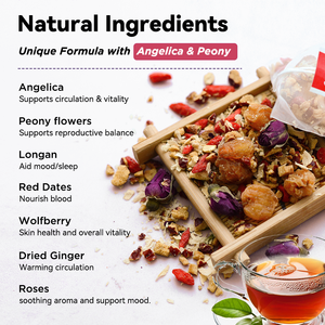Tisane utérine Chinaherbs pour le soutien <span class=keywords><strong>de</strong></span> la fertilité féminine - Mélange d'herbes biologiques Goji, Gingembre, <span class=keywords><strong>Rose</strong></span>, Végétalien, Sans OGM, Sans gluten, En vrac - Product Image 2