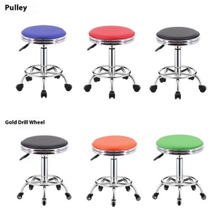 Rotating High <b>Bar</b> Chair Lifting Front Desk Metal <b>Stool</b> for Home Beauty Barber Shop & Laboratory Round Pulley Chair - Product Image 1