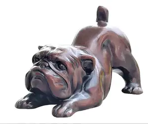 Estatua de Bulldog Inglés para hombres, escultura de perro de resina, decoración para el hogar, oficina, 4 pulgadas