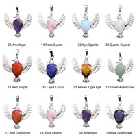 Hot Fashion Rose Quartz 38*38MM paix colombe pendentif multicolore pierres précieuses cristal Agate pierre personnalisé pendentif vacances cadeau