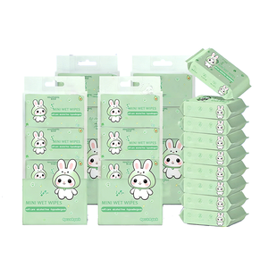 Fabricant de lingettes miniatures personnalisées, lingettes humides biodégradables, naturelles, jetables, en tissu non tissé, lavables, en petits paquets - Product Image 1