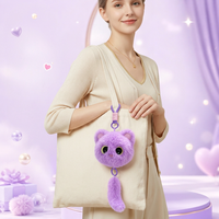 Porte-clés chat en peluche, mignon chaton à grands yeux, pendentif pour sacs à main, sacs à dos, clés de voiture et cadeaux
