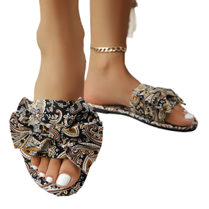 Sandales plates de luxe pour femmes, été 2025, à bout ouvert, antidérapantes, confortables, avec semelle en caoutchouc durable - Product Image 1