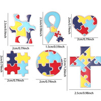 Nouvelles Épingles de Sensibilisation à l'Autisme en Gros, Colorées, en Alliage de Zinc, Artisanales, Ruban, Puzzle, Émail Souple, Gravure UV, Personnalisées, Épingles de Revers