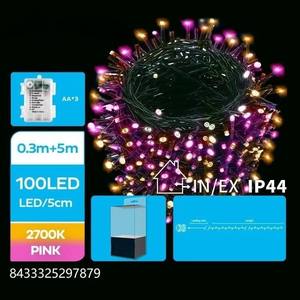 Striscia luminosa piatta con alimentazione a batterie 3AA, ideale per illuminazione decorativa e ambienti accoglienti. - Product Image 1