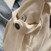 Sac bandoulière en toile crème unisexe, grand format, décontracté, imperméable, pour voyage, shopping quotidien, avec chaînes, motif géométrique, tendance