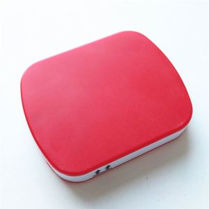 Pastillero de Plástico PP Rojo Promocional con 4 Compartimentos, Organizador de Bolsillo Mini con Cortador - Product Image 3