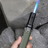 Briquet à flamme jet coupe-vent rechargeable au gaz avec 1300 jets ℃   Réchaud de camping extérieur haute température pour barbecue et cuisine