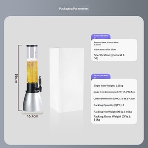 Dispensador de Bebidas de Plástico de 3L con Tubo de Hielo, Dispensador de <span class=keywords><strong>Cerveza</strong></span> para Bar, Fiesta, Restaurante, Suministro al por Mayor - Product Image 4