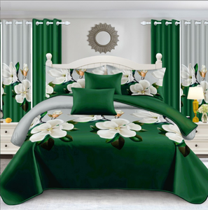 Ensemble de literie et rideaux 6 pièces imprimé <span class=keywords><strong>papillon</strong></span> 3D personnalisé style américain 100 % polyester drap-housse drap plat <span class=keywords><strong>couette</strong></span> – Vente chaude - Product Image 2