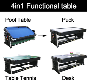 Bán buôn hiện đại 7ft 4-in-1 trò chơi bảng hot-bán thiết bị thể thao trong nhà hồ bơi không khí Hockey PING-PONG <span class=keywords><strong>Snooker</strong></span> MDF Slate - Product Image 6