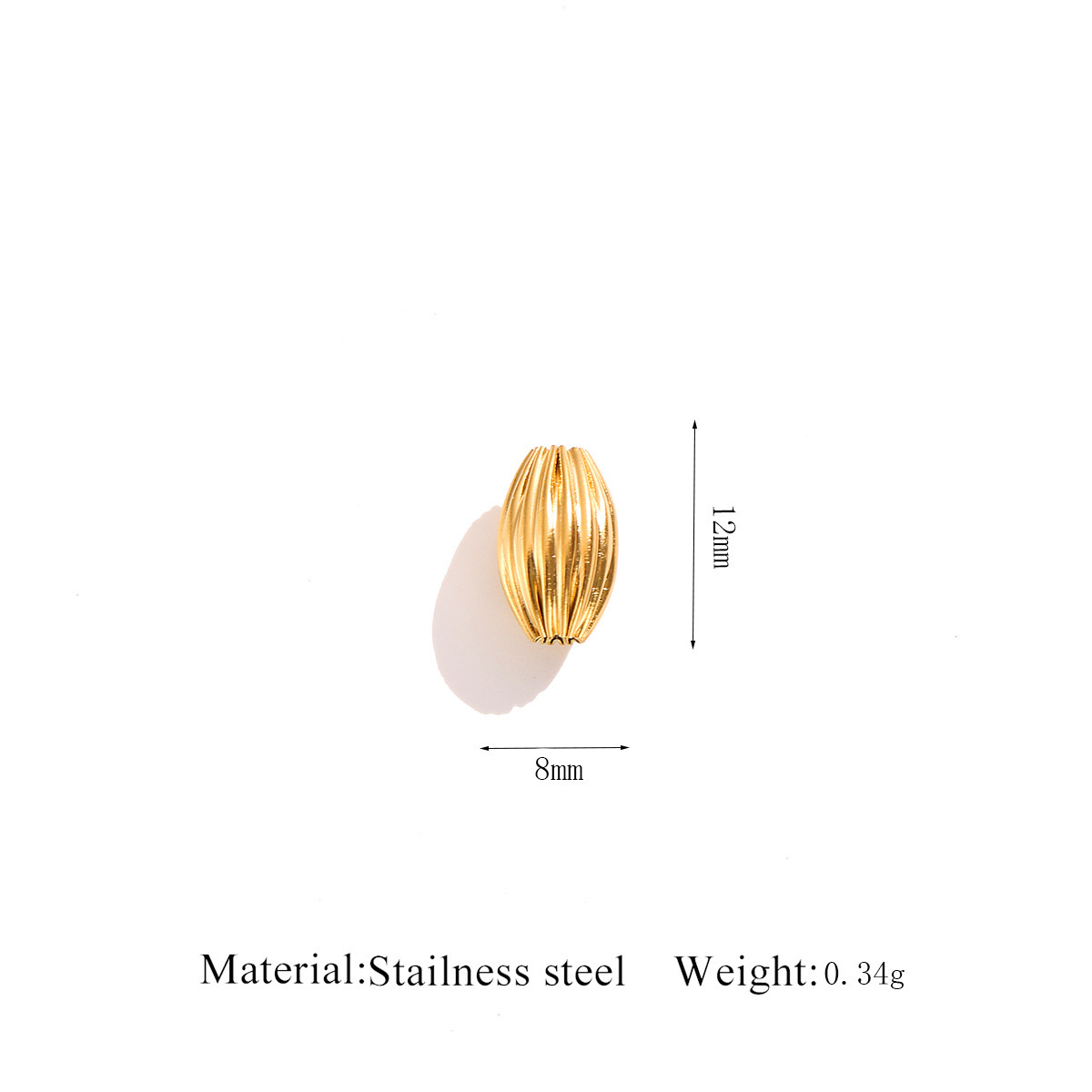 gold Olive bead inner diameter: 2.1mm