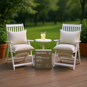 Cuscino per sedia da esterno Mascarcad Taupe 15,7x15,7x2,8 in tessuto Oxford, set da 2 pezzi - Product Image 2