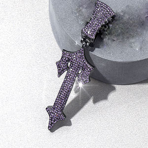 2025 שרשרת קישור של שרשרת היפ הופ שחור 15 מ "מ עם שרשרת תליון שרשרת זהב מצופה זהב - Product Image 2