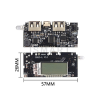 Module de charge numérique LCD avec double port USB 5V 1A 2.1A pour batterie au lithium 18650, chargeur de batterie externe mobile