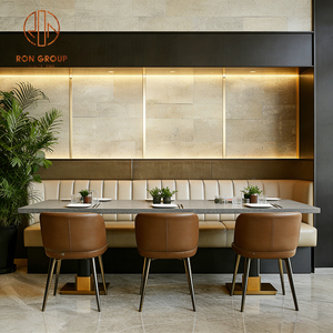 Divanetto Curvo a Mezza Luna Moderno per Caffetteria, Arredamento per Bar, Tavolo con Sedute per Ristorante e Caffè - Product Image 2