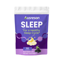 Ausreson OEM Compléments Gommes Sommeil Adultes à Base de Plantes Soutien Naturel à la Relaxation GABA Mélatonine L-Théanine Sans Sucre
