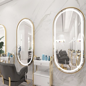Espejo de Peluquería Redondo con Luces LED de Doble Cara, Estación de Belleza para Estilistas y Barberos con Mesa - Product Image 3